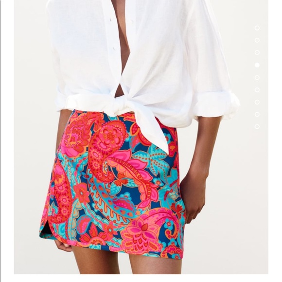 Zara || Short Printed Skirt - Picture 9 of 11